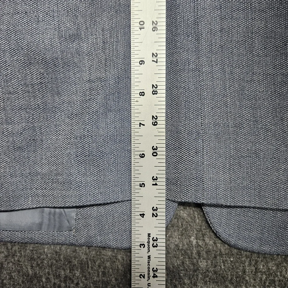 Jos A Bank Mens 44L Blazer Sport Coat Wool Silk Blend Herringbone Gray 2 Button